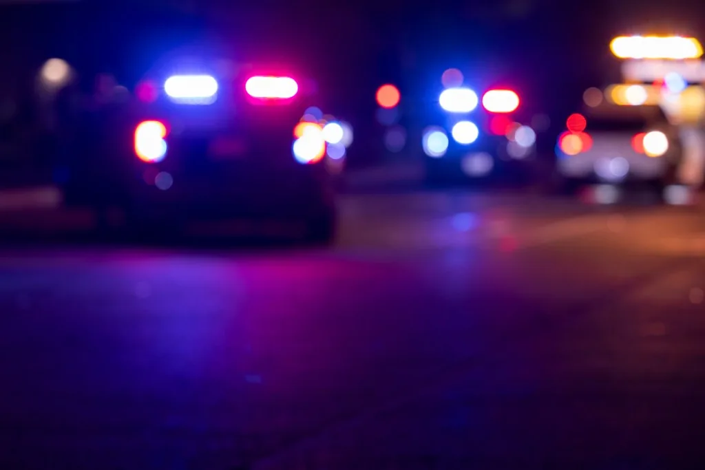 Colorado State Patrol vehicle parked near an apartment complex during a DUI investigation